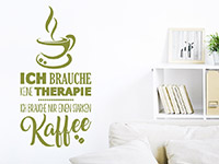 Wandtattoo Kaffeetherapie in Farbe