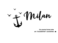 Wandtattoo Name mit Buchstabe und Anker Motivansicht