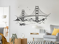 Wandtattoo Golden Gate Bridge im Wohnbereich