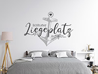 Wandtattoo Schönster Liegeplatz im Schlafzimmer