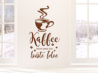 Wandtattoo Kaffee die beste Idee im Flur