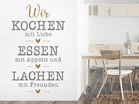 Wandtattoo Wir kochen mit Liebe