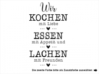 Wandtattoo Wir kochen mit Liebe Motivansicht