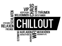 Wandtattoo Coole Chillout Wortwolke Motivansicht