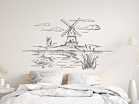 Wandtattoo Landschaft mit Windmühle | Bild 2