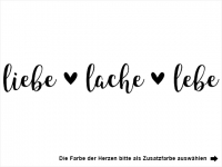 Wandtattoo Liebe Lache Lebe mit Herzen