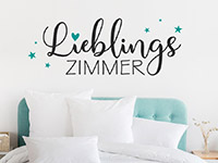 Sterne Wandtattoo Lieblingszimmer auf heller Wand