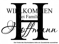 Wandtattoo Familienname mit Buchstabe Motivansicht