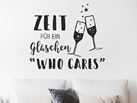 Wandtattoo Zeit für ein Gläschen im Wohnzimmer