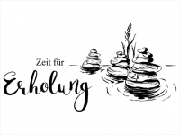 Wandtattoo Zeit für Erholung mit Zen Steinen Motivansicht