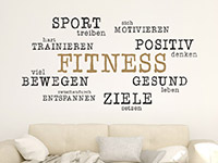 Fitness Wandtattoo Fitness Gesundheit Sport auf heller Wand