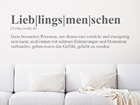 Wandtattoo Definition Lieblingsmenschen im  Wohnzimmer