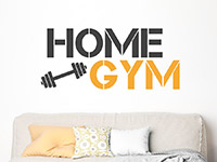 Sport Wandtattoo Home Gym auf heller Wand