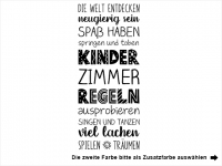 Wandtattoo Kinderzimmerregeln Motivansicht