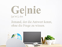 Genie Wandtattoo Definition auf heller Wand