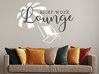 Zweifarbiges Wandtattoo After work Lounge auf farbiger Wand