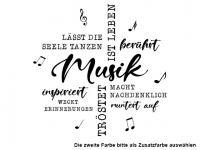 Wandtattoo Wortwolke Musik berührt