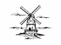 Wandtattoo Windmühle