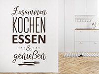 Wandtattoo Zusammen kochen in der Küche