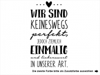 Wandtattoo Einmalig und liebenswert