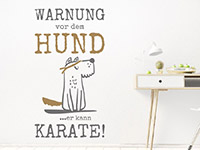 Wandtattoo Warnung vor dem Hund