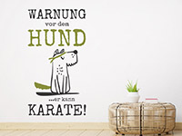 Hunde Wandtattoo Warnung vor dem Hund auf heller Wand