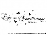 Wandtattoo Liebe und Schmetterlinge Motivansicht