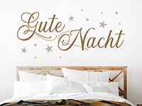 Wandtattoo Gute Nacht und Sterne im Schlafzimmer