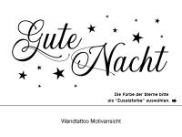 Wandtattoo Gute Nacht und Sterne