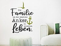 Wandtattoo Die Familie ist der stärkste Anker im Wohnzimmer