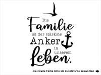 Wandtattoo Die Familie ist der stärkste Anker Motivansicht