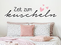 Wandtattoo Zeit zum kuscheln im Schlafzimmer