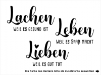 Wandtattoo Lachen Leben Lieben Motivansicht