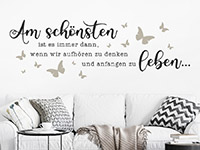 Wandtattoo Am schönsten ist es immer dann im Wohnzimmer