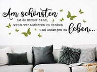 Sprichwort Wandtattoo Am schönsten ist es immer dann auf heller Wand