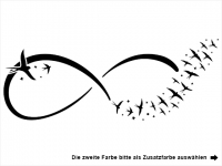 Wandtattoo Infinityzeichen mit Vögeln