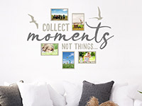 Bilder Wandtattoo Fotorahmen Collect moments auf heller Wand