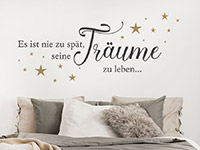 Traum Wandtattoo Es ist nie zu spät... auf heller Wand