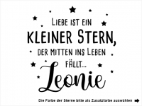 Wandtattoo Liebe ist ein kleiner Stern mit Name