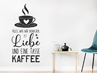 Wandtattoo Liebe und eine Tasse Kaffee