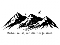 Wandtattoo Zuhause ist wo die Berge sind Motivansicht