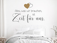 Wandtattoo Zeit für uns im Schlafzimmer