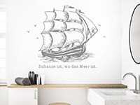 Wandtattoo Zuhause ist wo das Meer ist