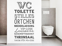 Wandtattoo WC Worte