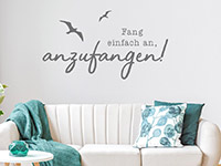 Wandtattoo Fang einfach an im Wohnzimmer