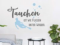 Sport Wandtattoo Tauchen ist wie Fliegen unter Wasser