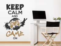 Wandtattoo Keep calm and game on auf heller Wand