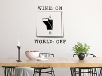Witziges Wandtattoo Wine n World off auf heller Wand
