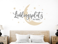 Wandtattoo Lieblingsplatz mit Mond im Schlafzimmer