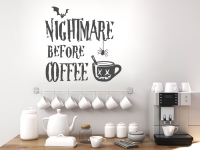 Gruseliges Nightmare before Coffee Wandtattoo